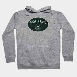 Jekyll Island Georgia Sea Islands Anchor Dark Green Hoodie